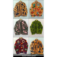 Floral Embroidery Suzani Velvet Jacket