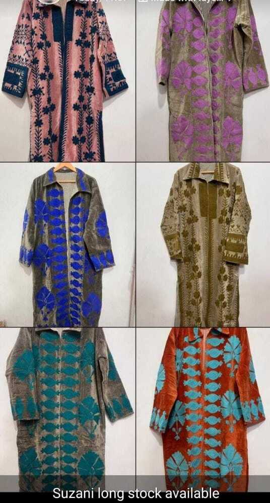 Hand Embroidered Floral Motif Suzani Long Jacket