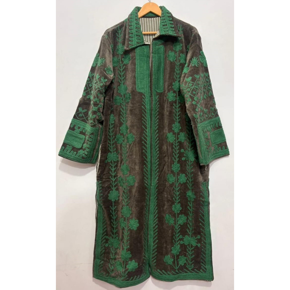 Handmade Embroidered Velvet Suzani Long Jacket