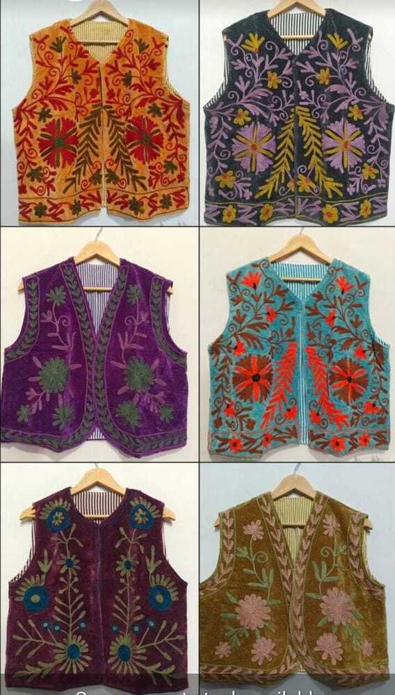 Suzani Hand Embroidery Vintage Style Vest Jacket
