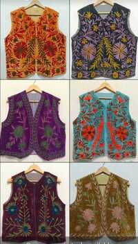 Suzani Hand Embroidery Vintage Style Vest Jacket