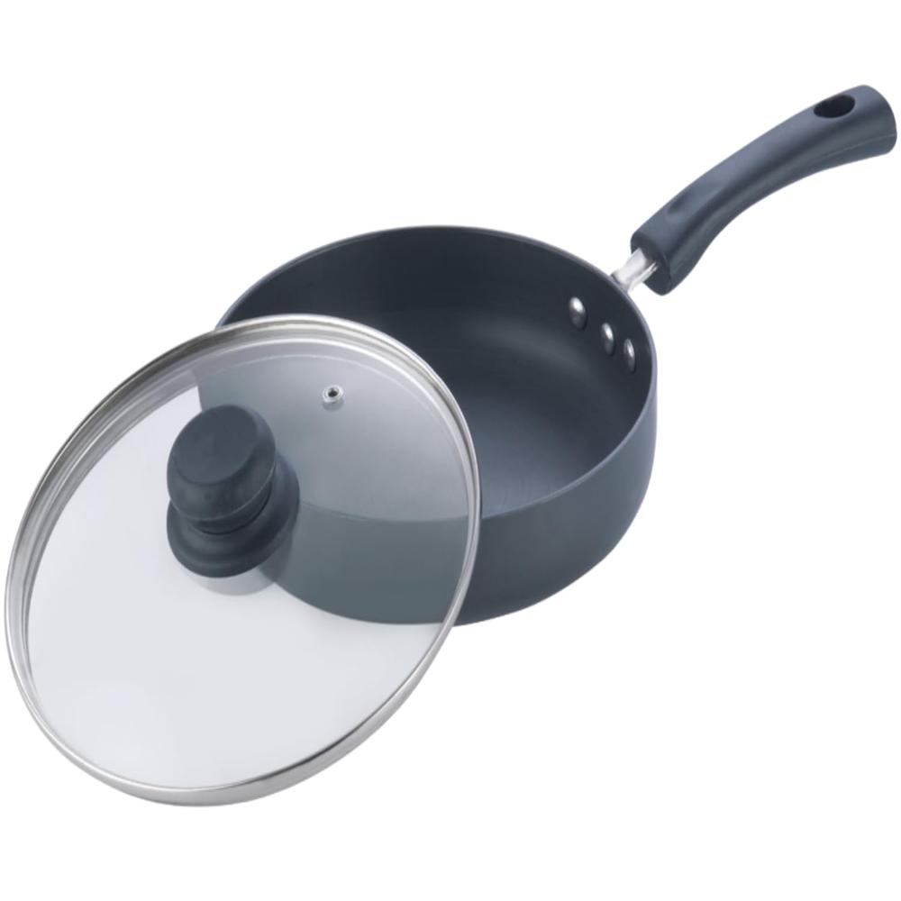 Vinod Black Pearl Hard Anodised Deep Frypan