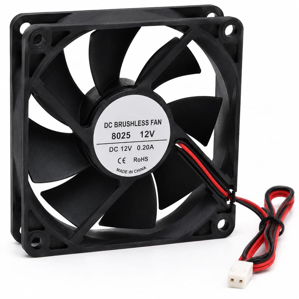 8025 12V DC Brushless Cooling Fan 80x80x25mm High Airflow Low Noise Fan