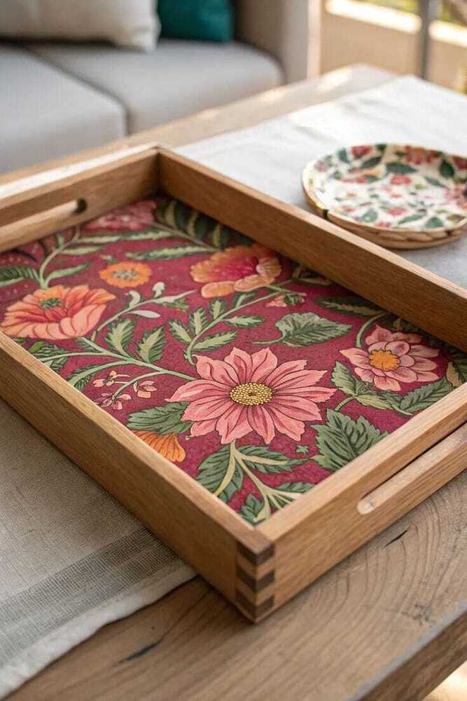 Floral Patterned Serving Tray