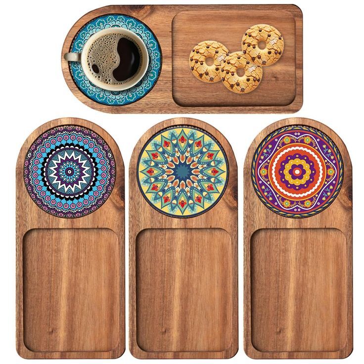 Wooden Snacks Serving Tray With Bowl