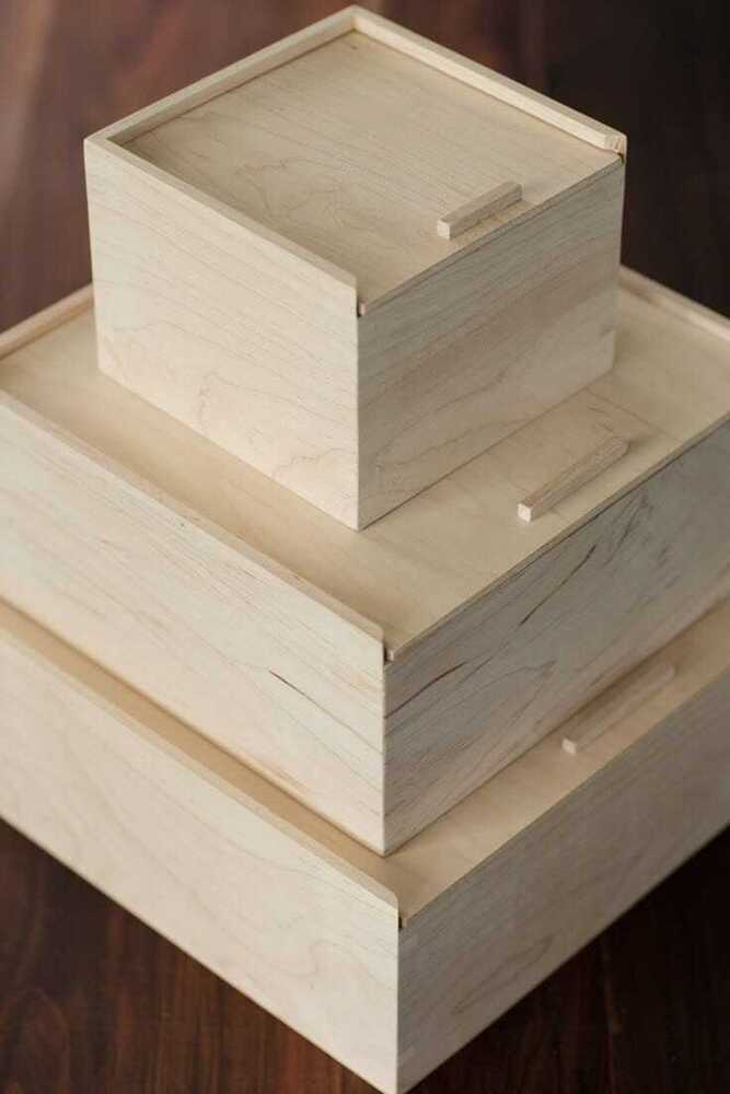 Minimalist Wooden Sliding Lid Storage Box