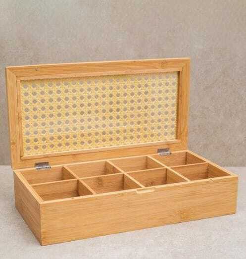 Premium Bamboo Multi Compartment Organizer Box