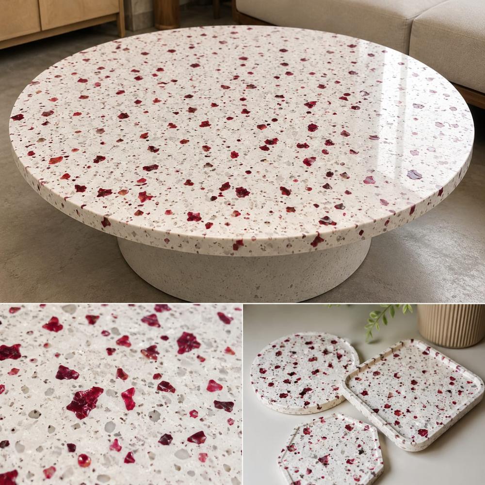 Premium red color glass crushed chips