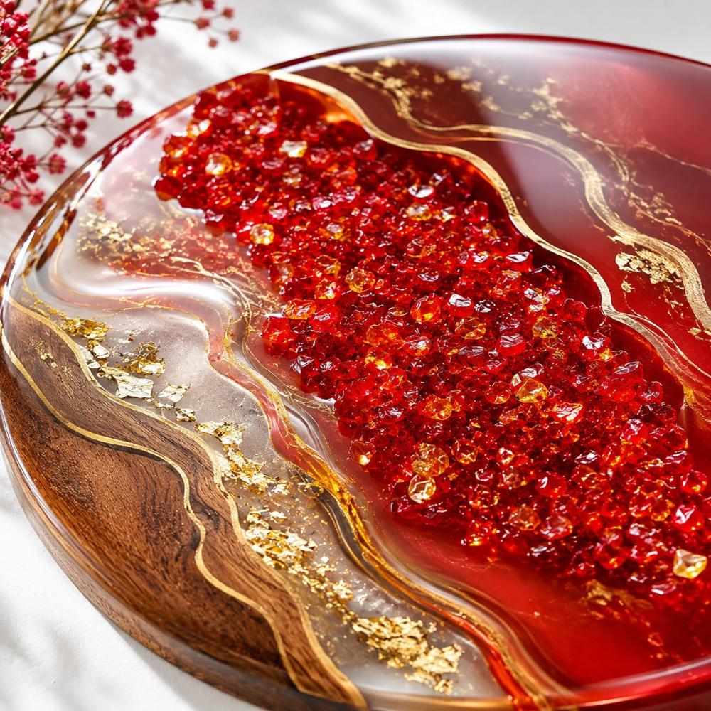 Premium red color glass crushed chips
