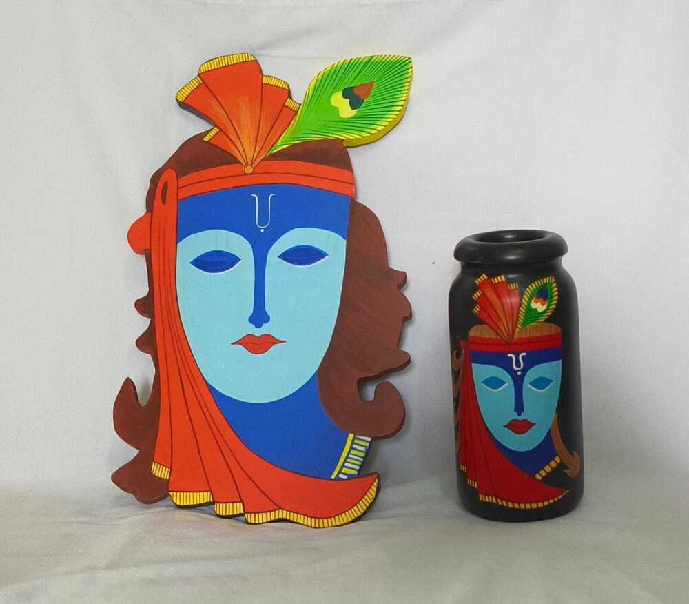 Hand Painted Krishna Wall Hanging