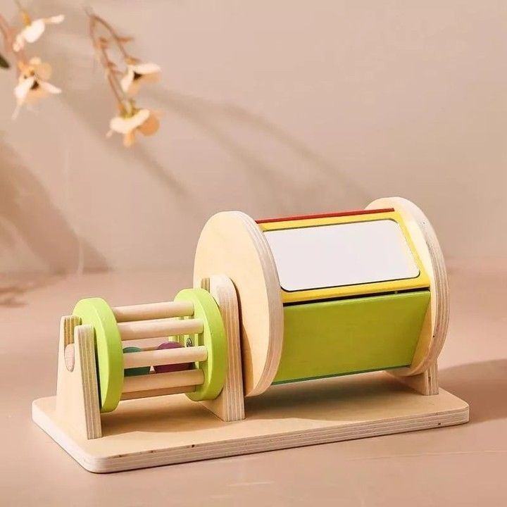 Montessori Style Wooden Spinning Drum
