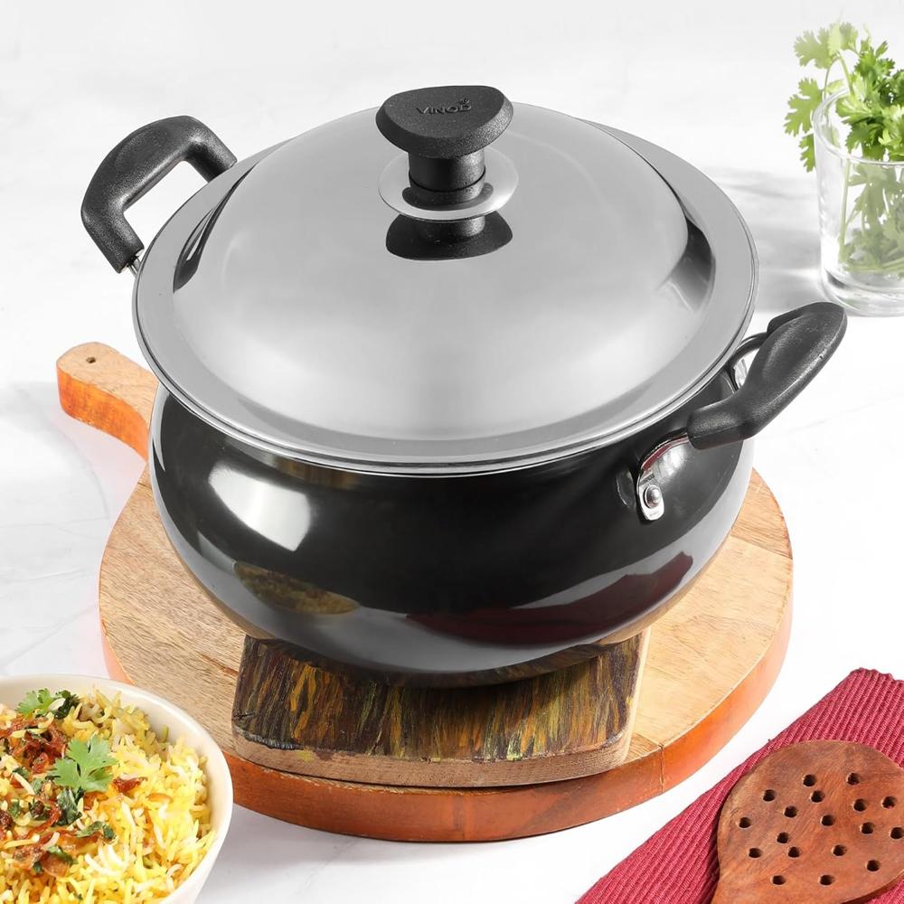 Pearl Hard Anodised Non Stick Handi with Lid
