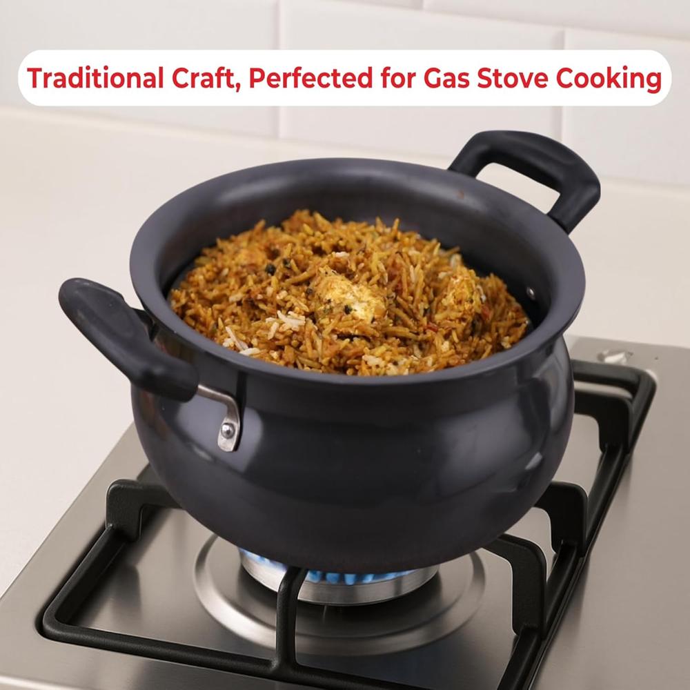 Pearl Hard Anodised Non Stick Handi with Lid