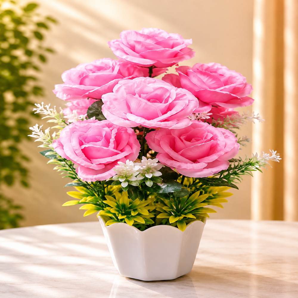 9 Flower Paper Rose Basket