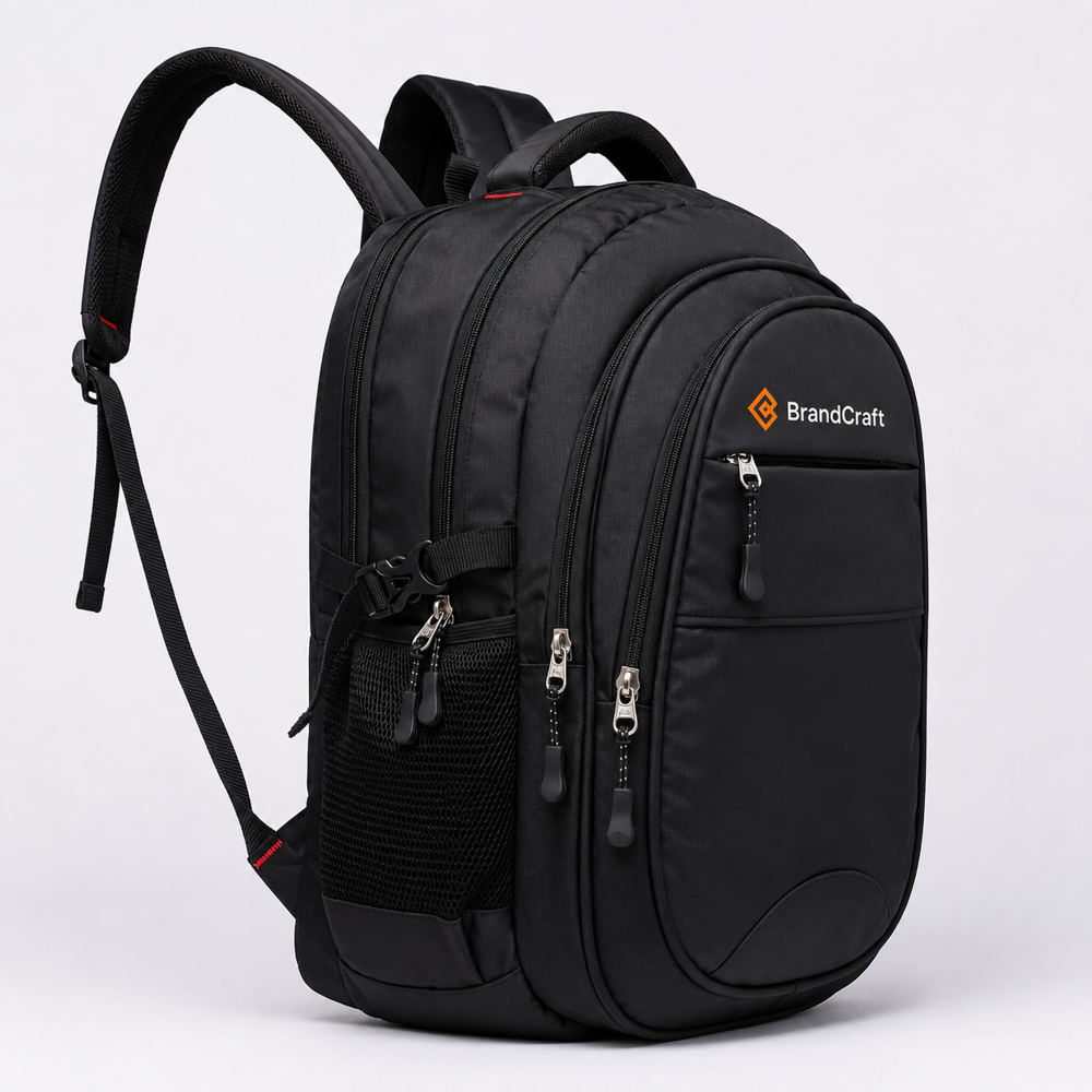Brandcraft Premium Black Laptop Backpack - Capacity: 35 Ltr
