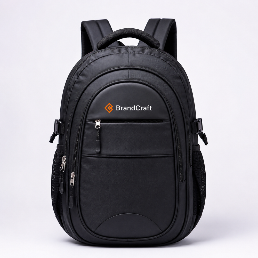 BrandCraft Premium Black Laptop Backpack | Water Resistant Office, College & Travel Backpack | 15.6 Inch Laptop Bag with Multiple Compartments