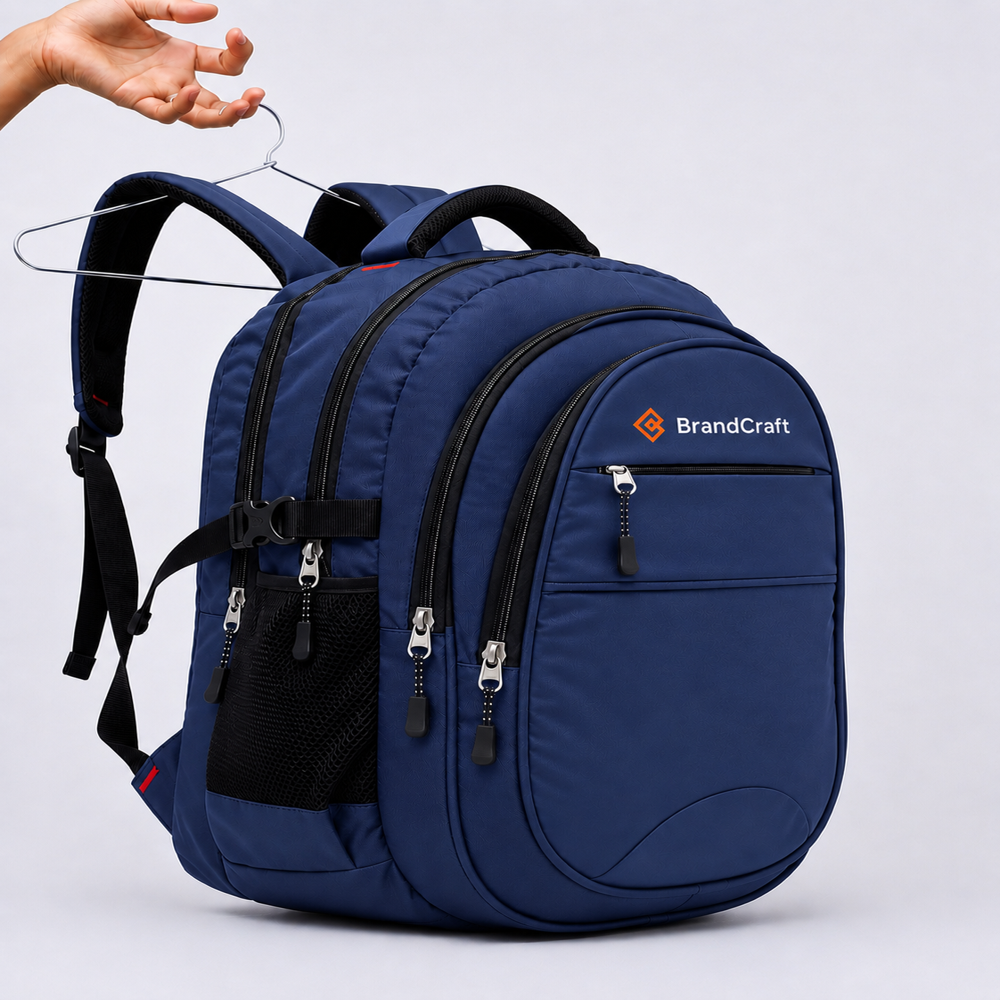 BrandCraft Premium Black Laptop Backpack | Water Resistant Office, College & Travel Backpack | 15.6 Inch Laptop Bag with Multiple Compartments