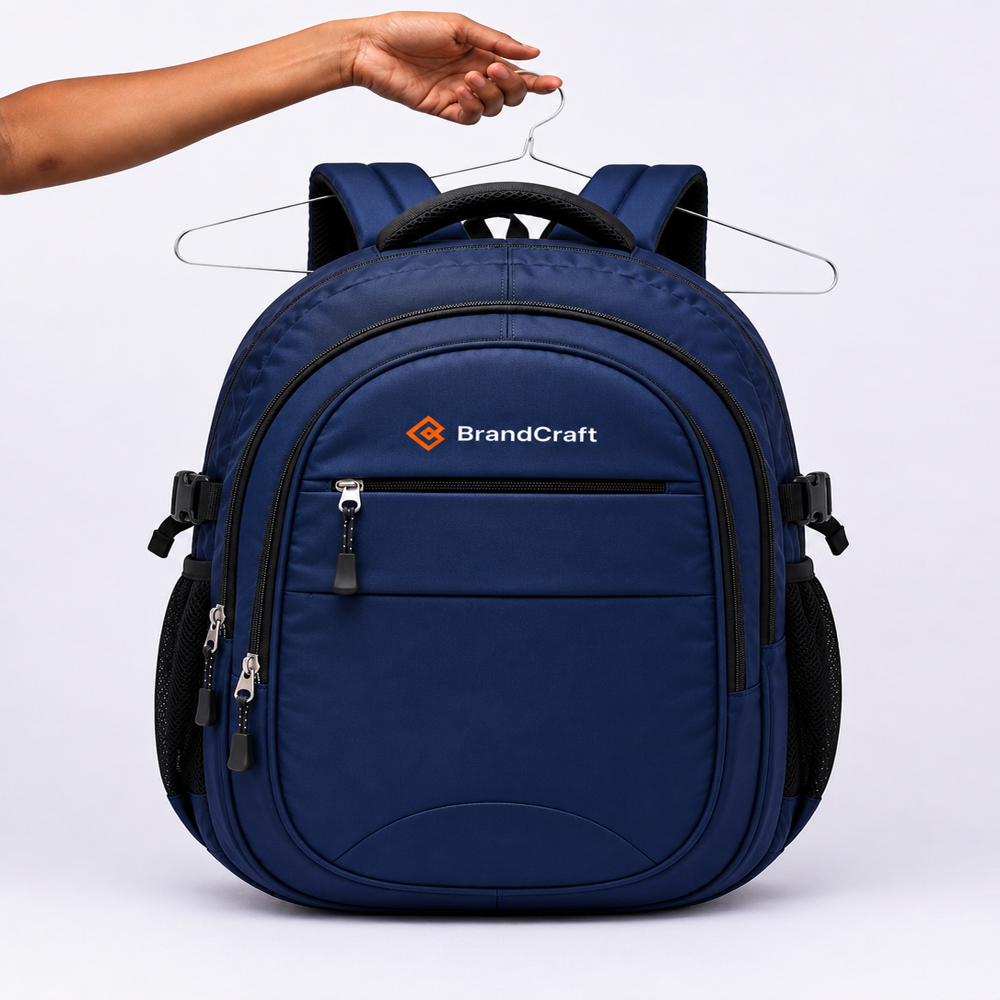 BrandCraft Premium Black Laptop Backpack | Water Resistant Office, College & Travel Backpack | 15.6 Inch Laptop Bag with Multiple Compartments