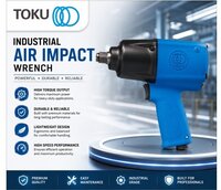 Air Impact Wrench - High-grade Metal & Plastic, Blue/black, 1/2 Inch Drive, 850 Nm Torque, Variable Speed, Pneumatic