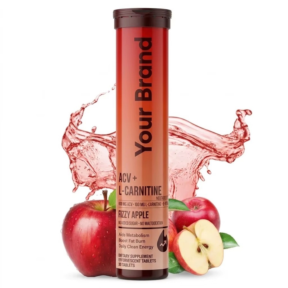 Apple Cider Vinegar & L-Carnitine Effervescent Tablets Apple Flavo