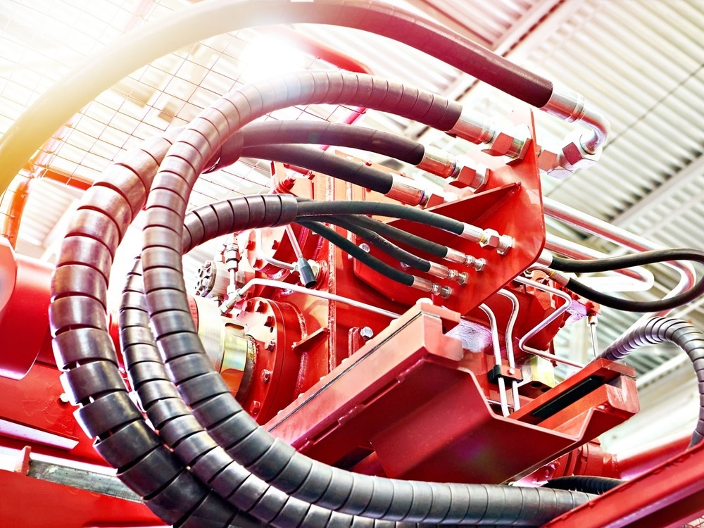 Hydraulic Hose System On Mining Industrial Machine