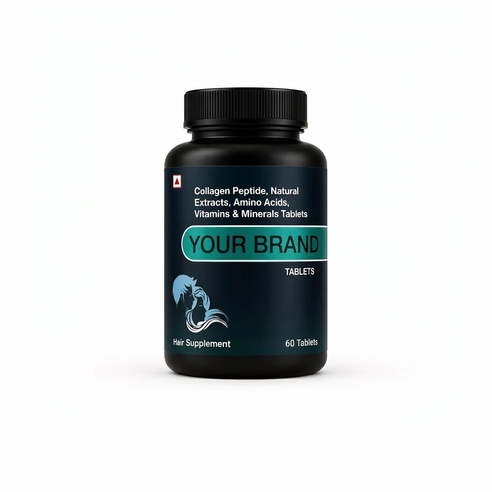 Hair Growth Supplement Tablets with Collagen Peptides, Biotin & Amino Acids