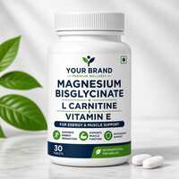 Magnesium Bisglacinate, L- Carnitine & Vitamin E Tablets - Best Before: 24 Months From Manufacturing Months