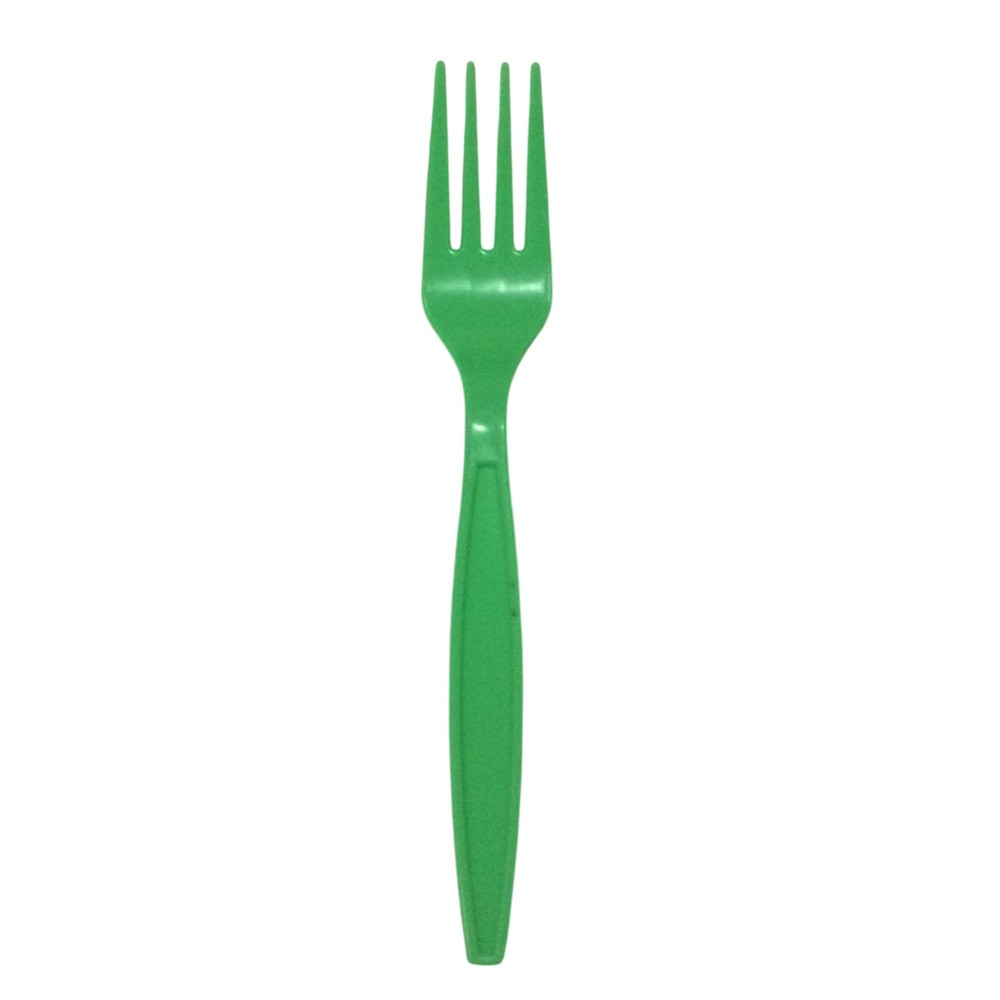 Green Plastic Fork Spoon - Handle Type: Ergonomic Solid Handle
