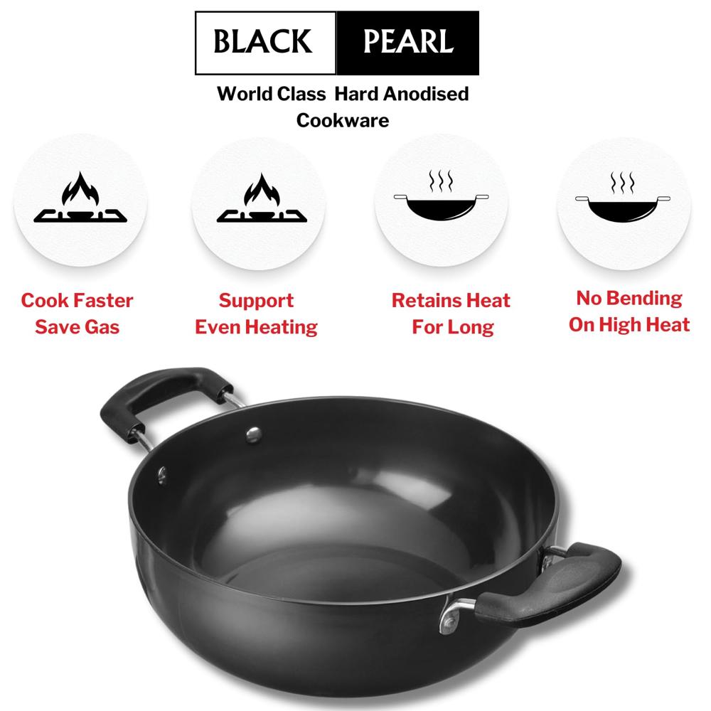 Black Pearl Plus Hard Anodised Deep Kadhai