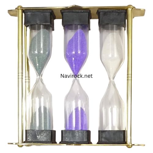 Brass Frame Hourglass Timer Small Sand Timer - Color: Yellow Black