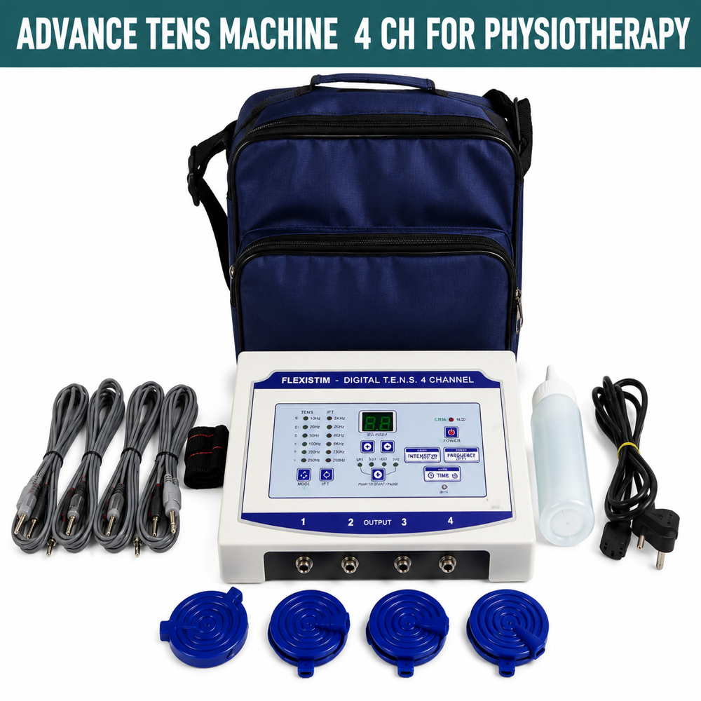 Advance 4 Channel TENS Physiotherapy Machine | Digital Pain Relief Electrotherapy Equipment