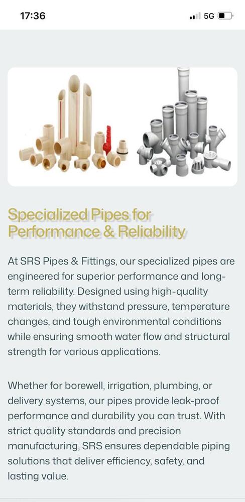 Rigid PVC Pipes for Drainage and SWR Systems