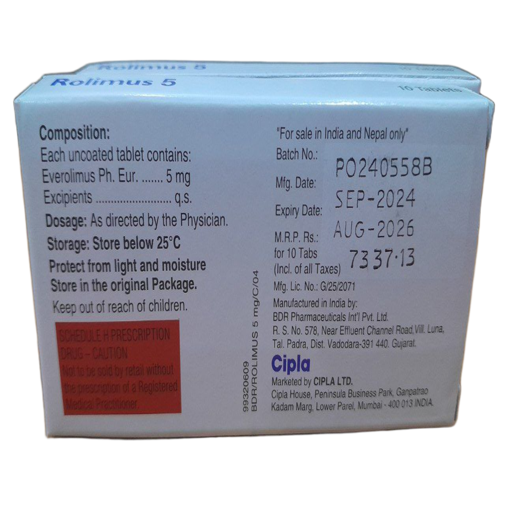 Rolimus 5mg - Everolimus Tablets