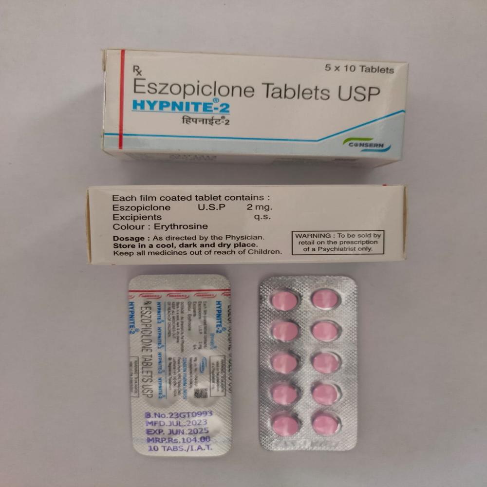 Hypnite 2 Mg Tablets - Ingredients: Eszopiclone (2 Mg)