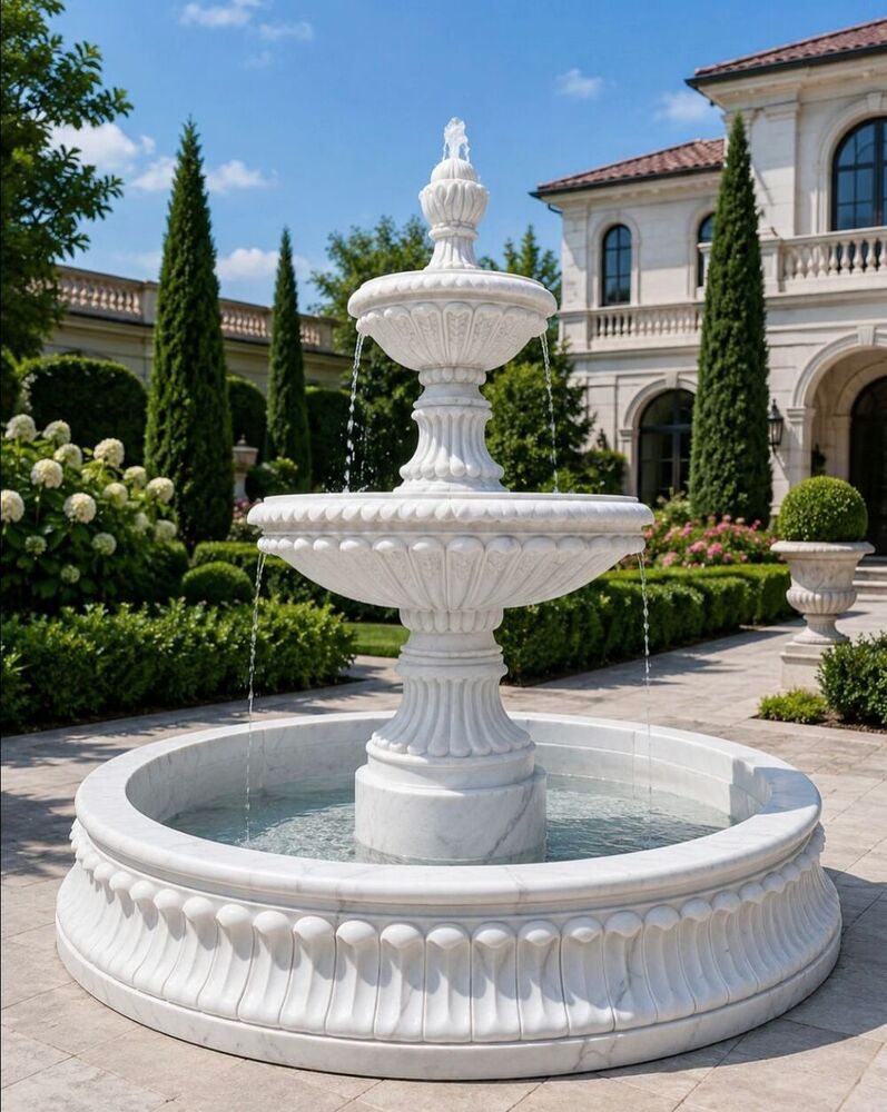 Makrana marble fountain