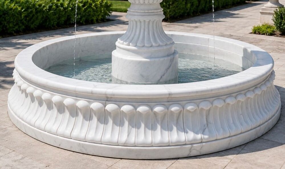 Makrana marble fountain