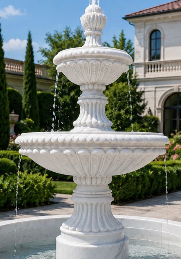 Makrana marble fountain