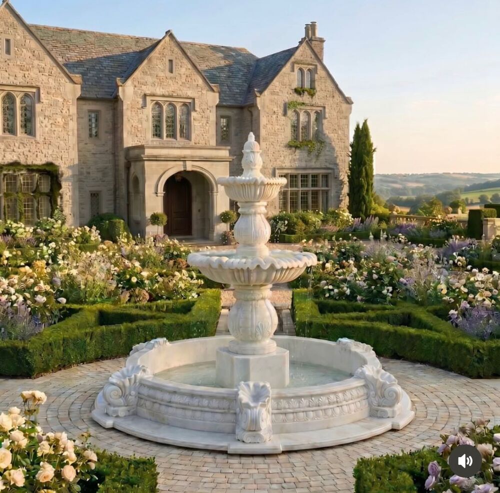 Marble stone fountain