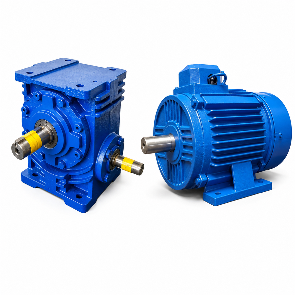 Heavy Duty NXU Gear Brake Motor - High Grade Cast Iron, 0.37-7.5 kW, 14-180 RPM | Electromagnetic AC/DC Brake, TEFC Cooling, IP55 Protection