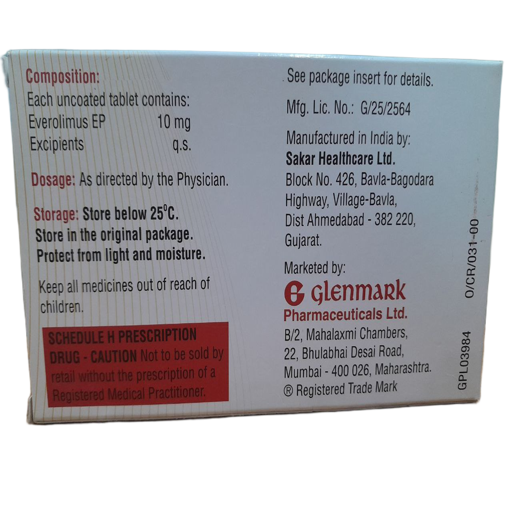 Evermil 10mg - Everolimus Tablets