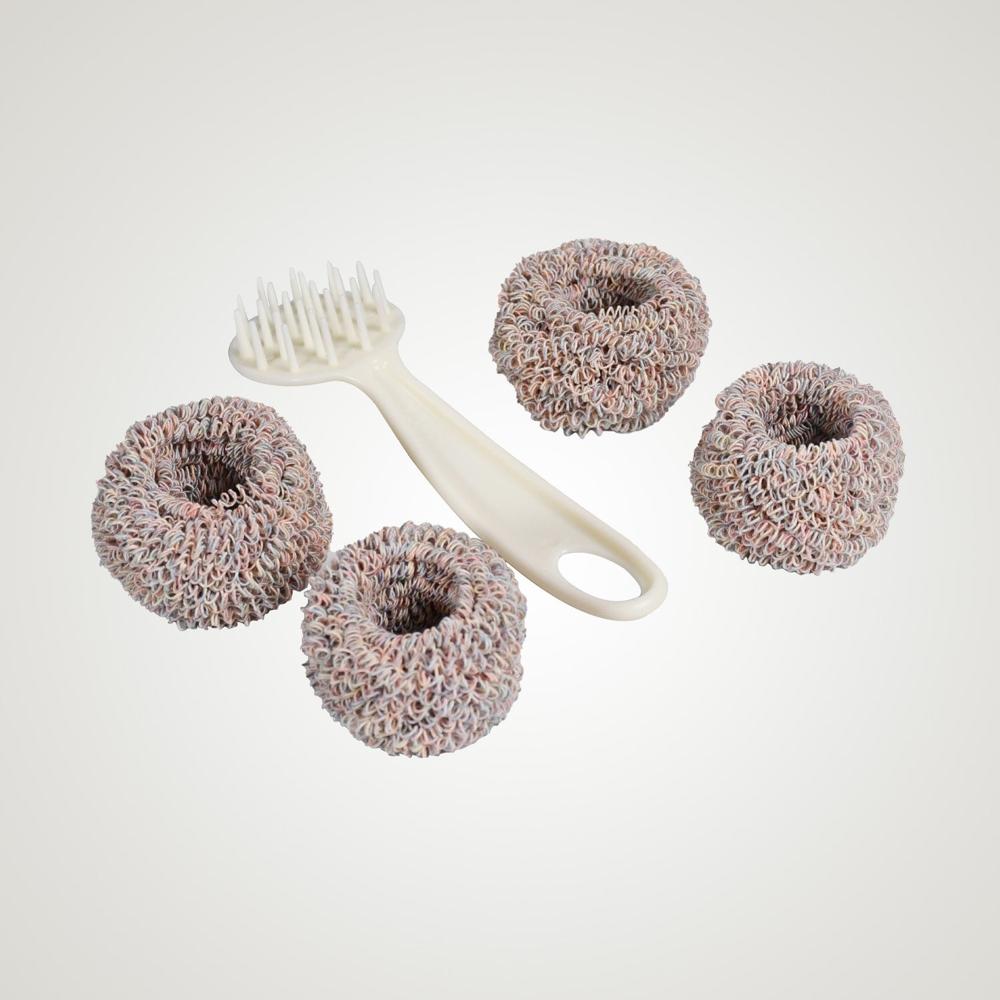 Handle Pot Dishwashing Brush Long-Handled Washing Brush with Extra Head for Kitchen