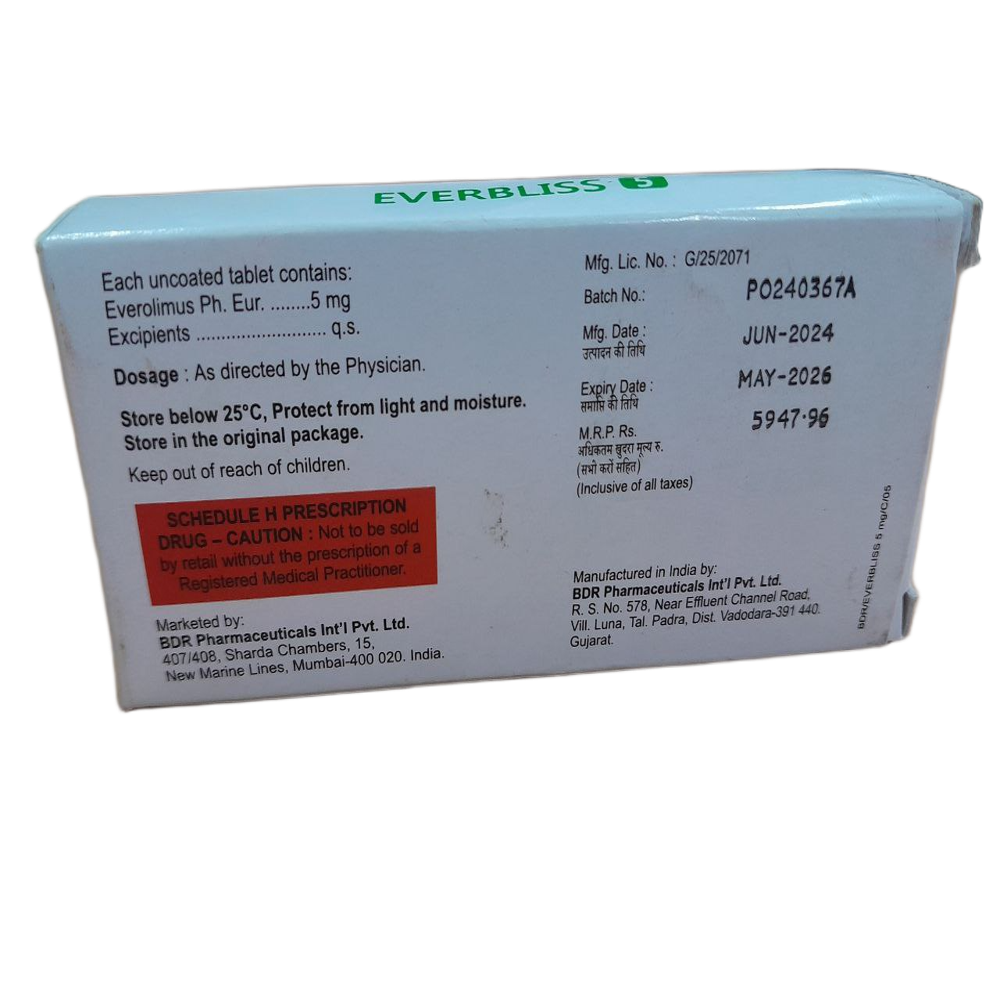 Everbliss 5mg - Everolimus Tablets