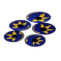 S5 Golden Star Wall Basket - Color: Blue And Yellow