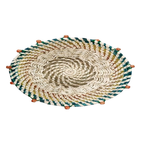 M Diy Ghumar Beats Kusan Basket - Color: Natural With Multicolor Edges