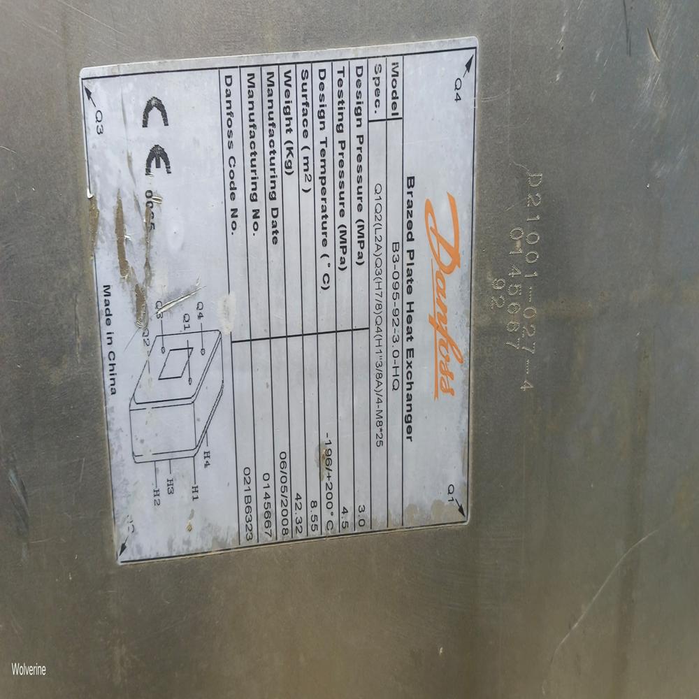 Denfoss breazed Plate heat exchangers