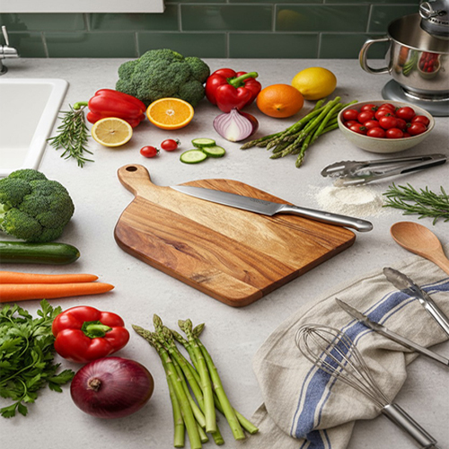 Acacia Wood Cutting Board With Handle - Capacity: Sufficient For Daily Meal Prep Pcs/Hr
