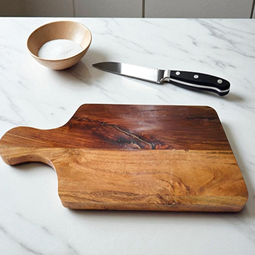 Wood Kitchen Chopping Board | Reversible Cutting Board With Handle - Size: Approx. 32cm X 16cm