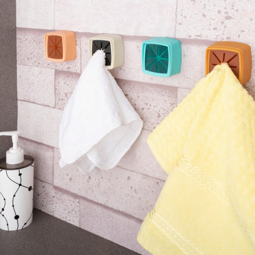 4 Pc Towel Holder Easy Wall Mount for Bathroom & Kitchen Towel Hanging.