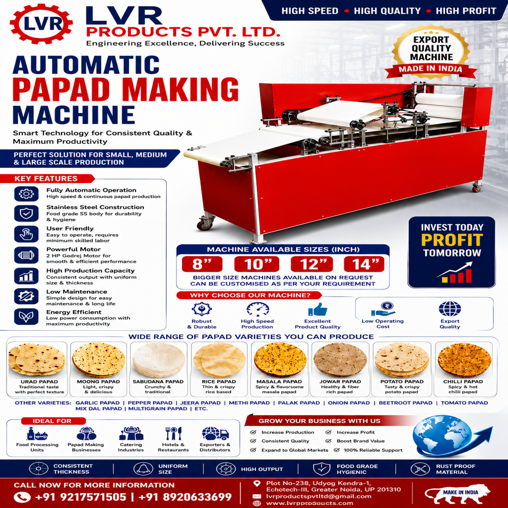 Automatic Papad Making Machine