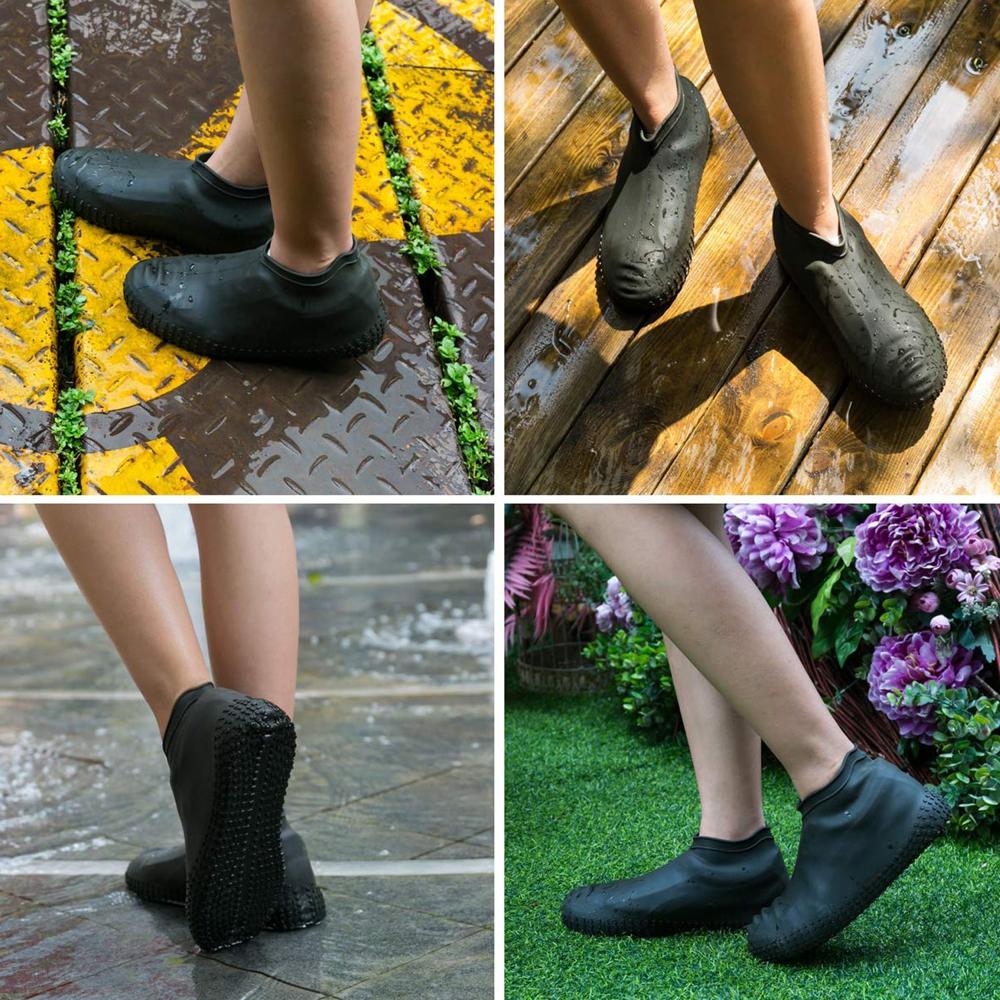 Non-Slip Silicone Rain Anti skid Waterproof Fordable Boot Shoe Cover (Mix Color)